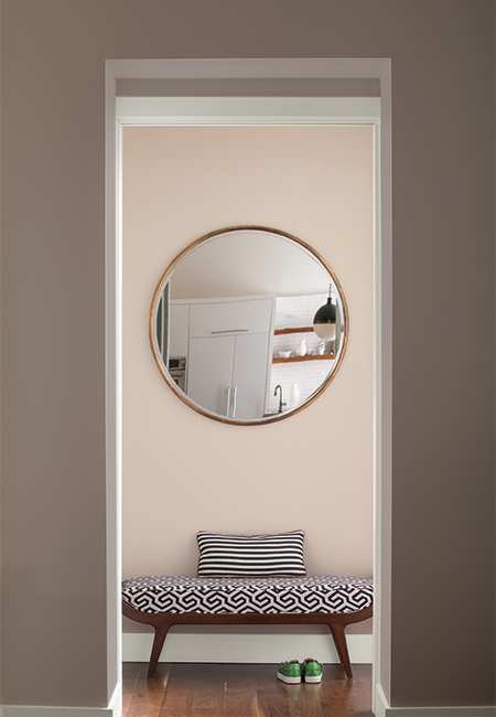 Neutral paint color on entryway walls